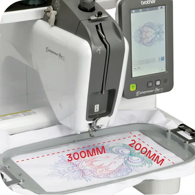 PR1X: Single Needle Embroidery Machine, Embroidery Area