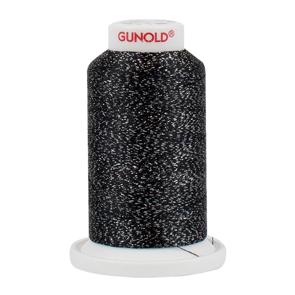 Gunold embroidery thread POLY SPARKLE 30- (STAR)-1000M-50607 - Charcoal Gray with Silver Sparkle 30