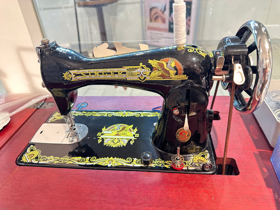 Singer Traditional Sewing Machine 15 Class Leg Treadle with Table & Stand Singer 15NL + Premium quality 5D Table + Stand (Complete Set)