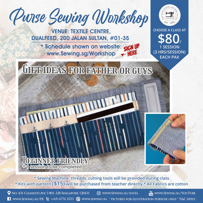 Purse Sewing Workshop / Class @ Textile Centre