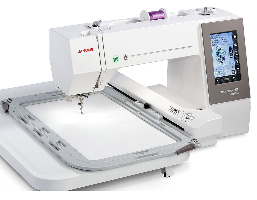 Janome Memory Craft 550E Embroidery Machine + FREE Beginner Software