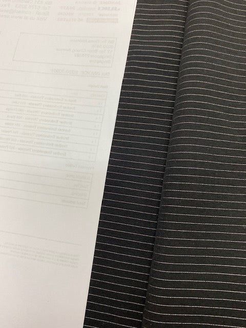 Poly Cotton fabrics ON SALE. 60" width. Dark Colours. High Quality! ONLY at $6 per yard. BLACK with Silver - 1 yard packing