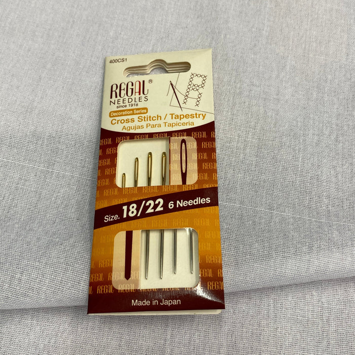 Regal Needles Size:18/22 6 Needles / Cross Stitch / Tapestry Needles / Hand Needles Made In Japan