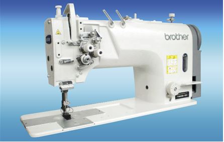 BROTHER T-8420C Twin Needle Lock Stitcher Sewing Machine Complete Set With Servo Motor , Synchronizer , Table , Stand and Castor Wheels ( Without Thread Trimmer ) T-8420C-005 With Servo Motor + Synchronizer