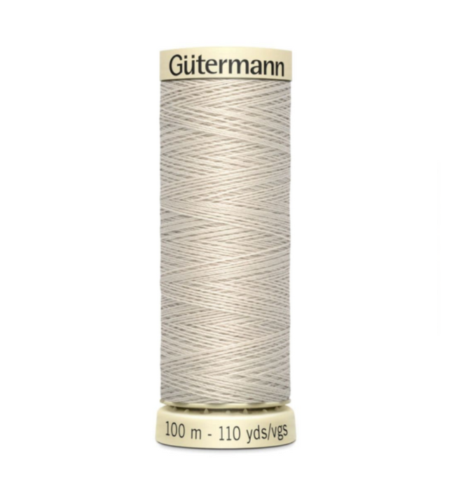 Col. 299 Gutermann Sew All Thread 100m Premium Quality 100% - Light Brown Beige