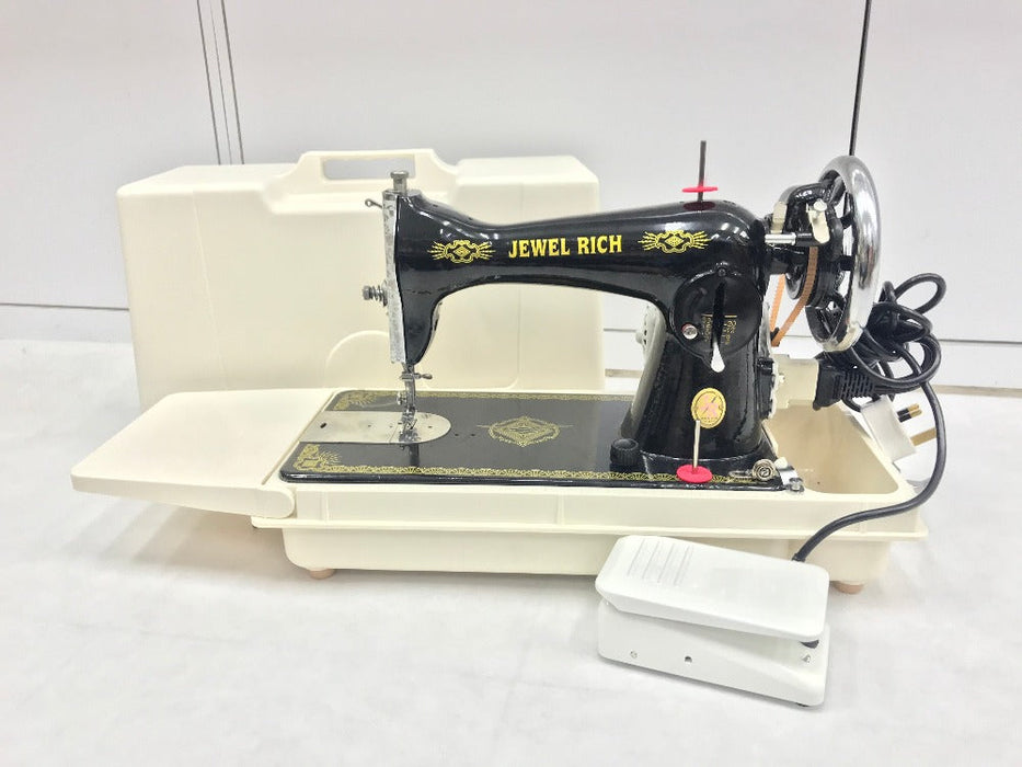 Jewel Rich Traditional Sewing Machine - In Portable setup with Motor drive Portable Box with Manual Driver