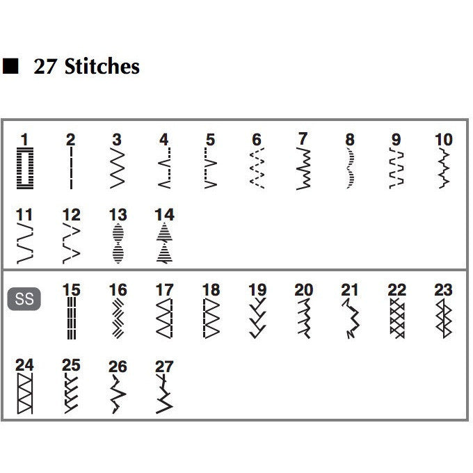 Brother AS2730S  Sewing Machine - Sewing Machine | Sewing Machine Singapore 27 stitch pattern- Sewing.sg