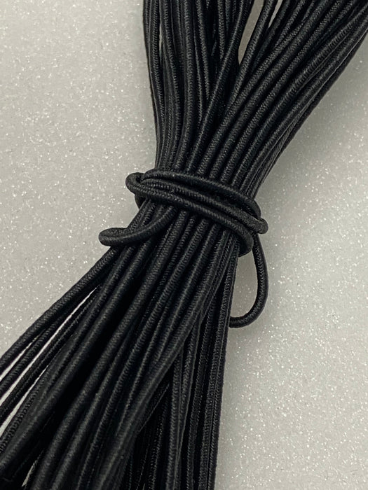 (High Repeat Purchases) Elastic Cord Round 1.35mm Thickness. 7 Yards Packing. REPLENISHED Black colour.