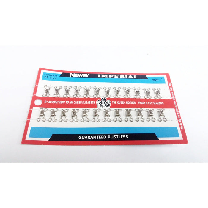 Newey Imperial Hook and Eye Set. Size 1, Size 2 - White or Black