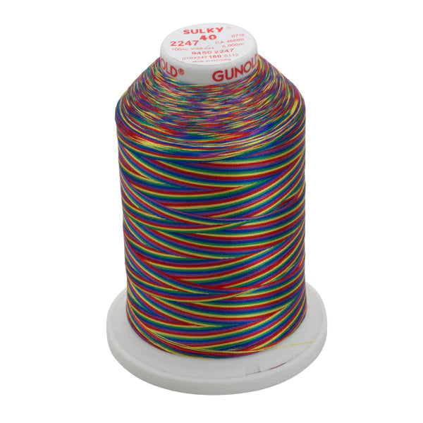 Gunold Embroidery Thread Sulky 40  - 1000m - 2247 Ombre (Multi) Colour Thread