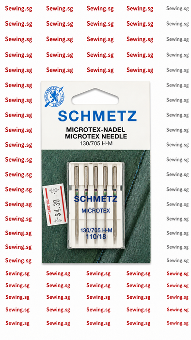 Schmetz Microtex Needles with Slim Acute Point for Synthetic - 130/705 H-M