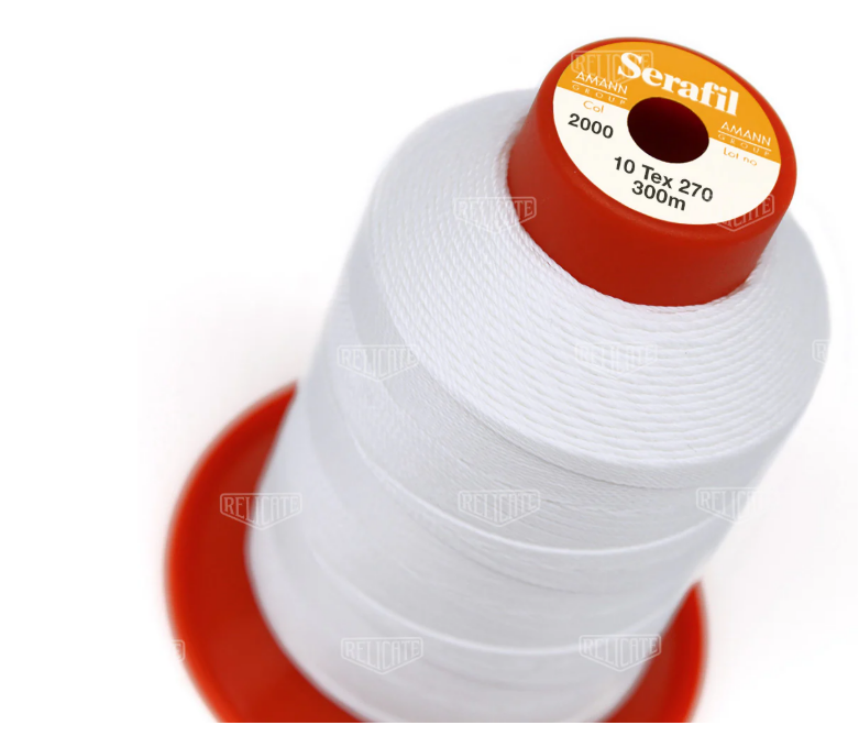 Serafil White Sewing Thread - Color 2000, Size #10 for Shoes & Leather