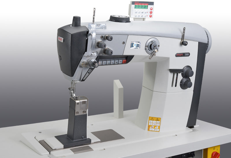 Single-needle postbed sewing machines with unison feed
