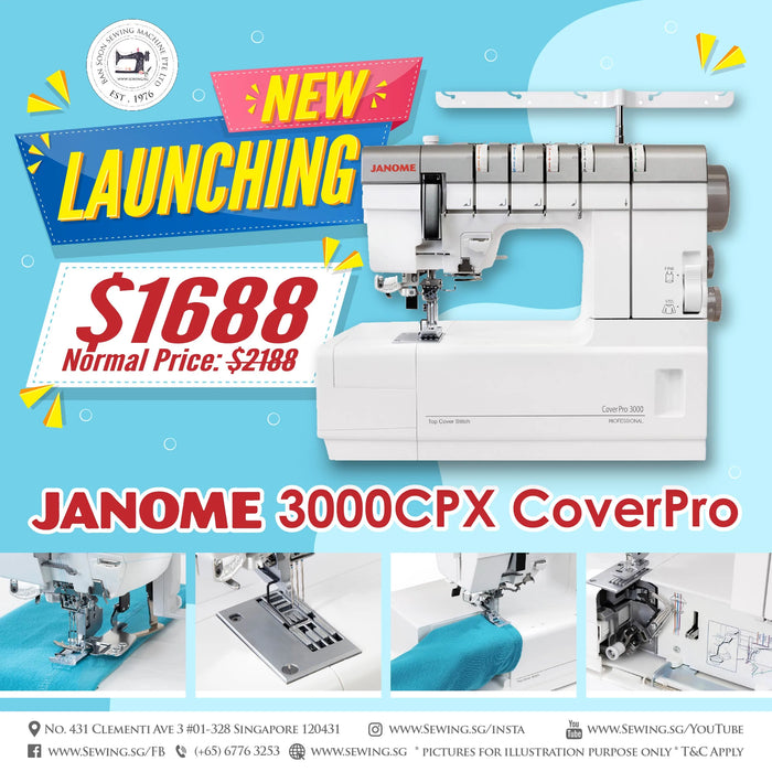 Janome CoverPro 3000 Coverstitch Machine