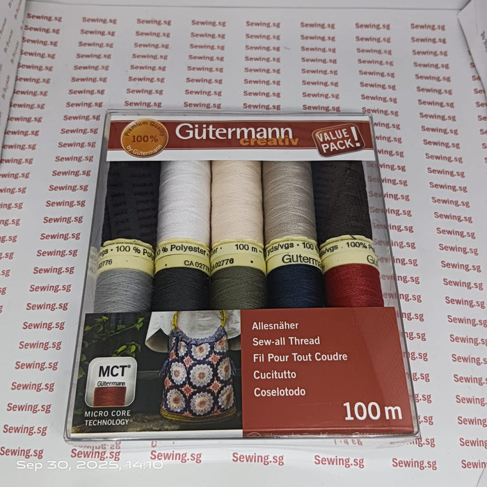 Gütermann Sew-All Thread Set — Art. 734006 Col. 1 (10 × 100 m)
