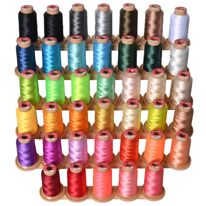 40 Colours Set Richword 108D/2 40wt Polyester Embroidery Thread – 800m (Household Embroidery Machine)