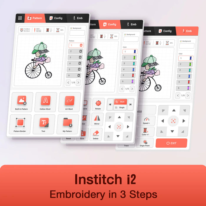POOLIN EOC05 Computerized Home Embroidery Machine - Beginner Friendly