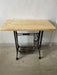 Solid Wood Tabletop with Vintage Metal Sewing Machine Treadle Base