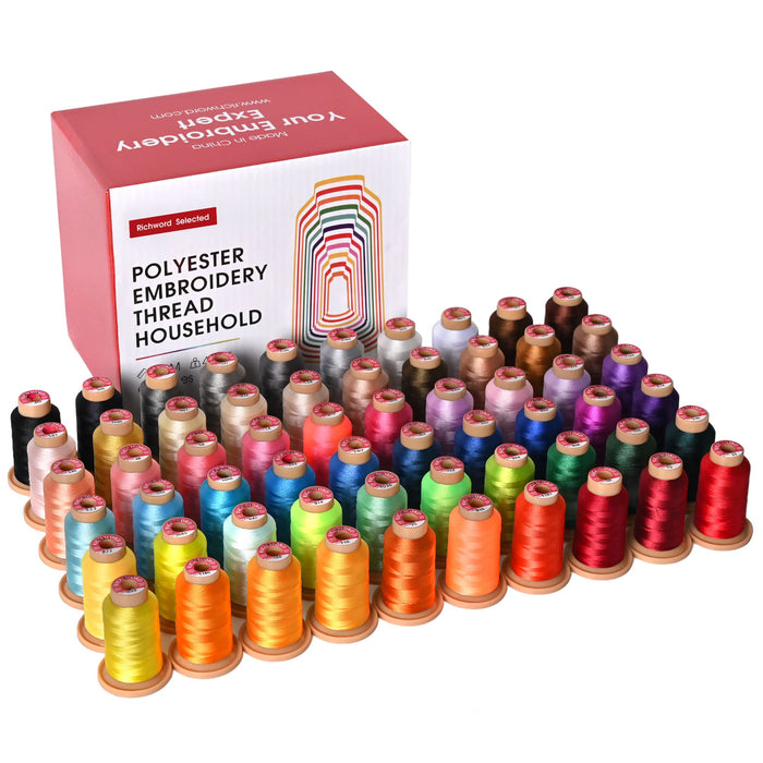 60 Colors Richword 40wt Polyester Embroidery Thread – 800m Each