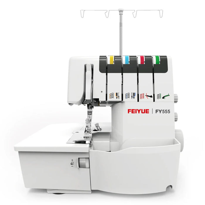 FEIYUE FY555 Overlock Sewing Machine – One-Step Air Threader, 2/3/4 Thread, Differential Feed