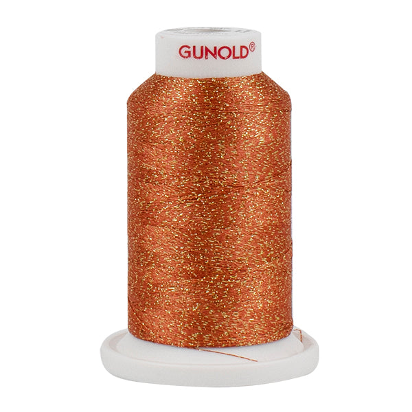 Gunold Embroidery Thread -(STAR)-30- 1000m  - Salmon Peach with Gold Sparkle-50574