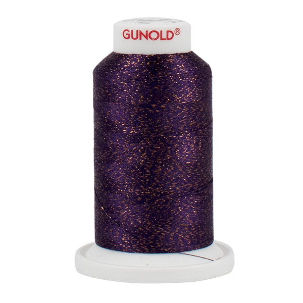 Embroidery Thread POLY SPARKLE -30-1000M - Aubergine with Copper Sparkle -50592