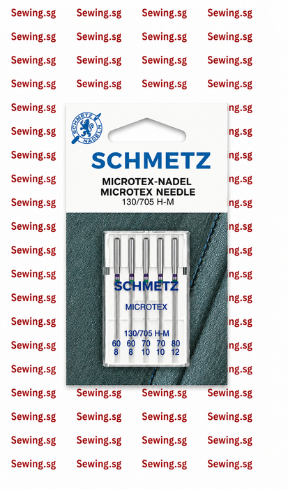 Schmetz Microtex Needles with Slim Acute Point for Synthetic - 130/705 H-M