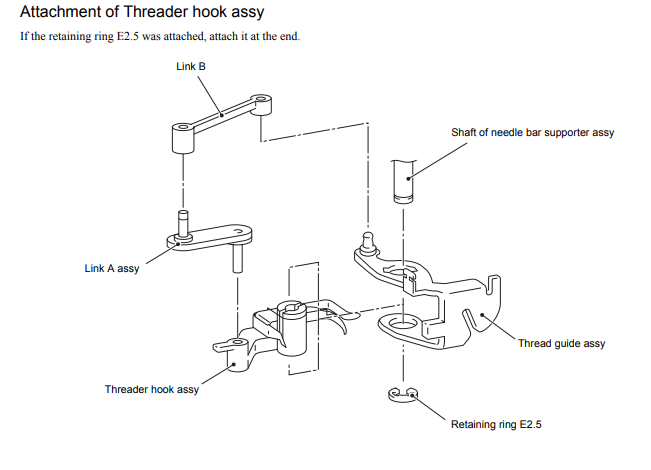 Threader Hook for Brother Sewing Machine Part Number: XE1464501