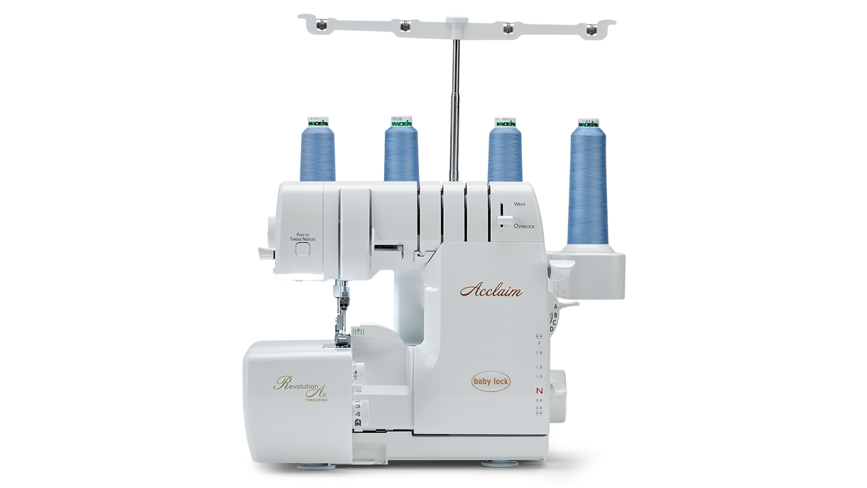Mothers Day & 520 Promotion - GREAT DEAL Babylock Acclaim Air Jet thread delivery with Wave Stitch | BLES4 + FREE 4 Overlock Threads