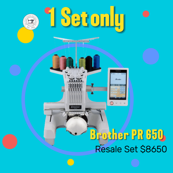 RESALE SET 1 SET - Brother PR-650e - 6-Needles Embroidery Machine