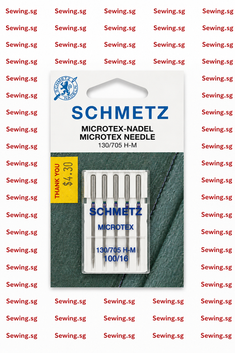 Schmetz Microtex Needles with Slim Acute Point for Synthetic - 130/705 H-M