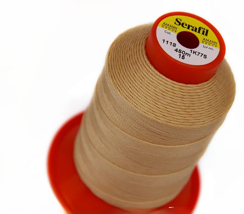 Serafil Threads - Brown (Color Code: 1118 - 450meter Size #15) - Threads for Shoes, Leather, Canvas and Upholstery Sewing