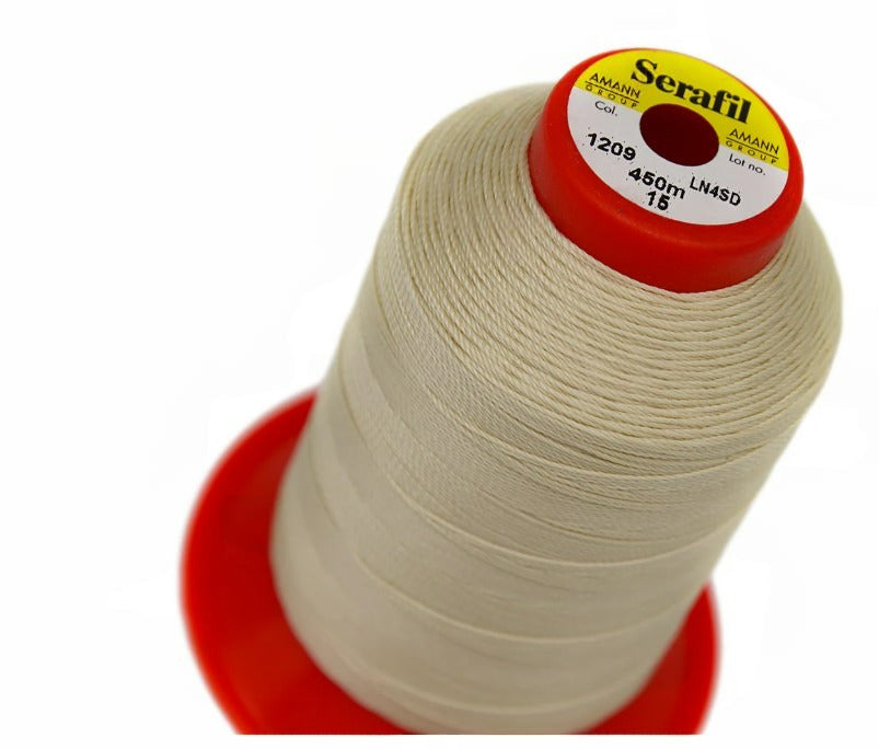 Serafil Cream Sewing Thread - Color 1209, Size #15 for Shoes & Leather