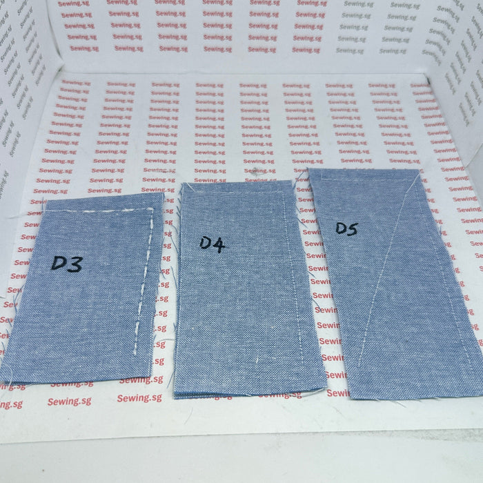 Mauser ML8126 Series Sewing Machine with 3 stitch patterns, labeled D3, D4, and D5