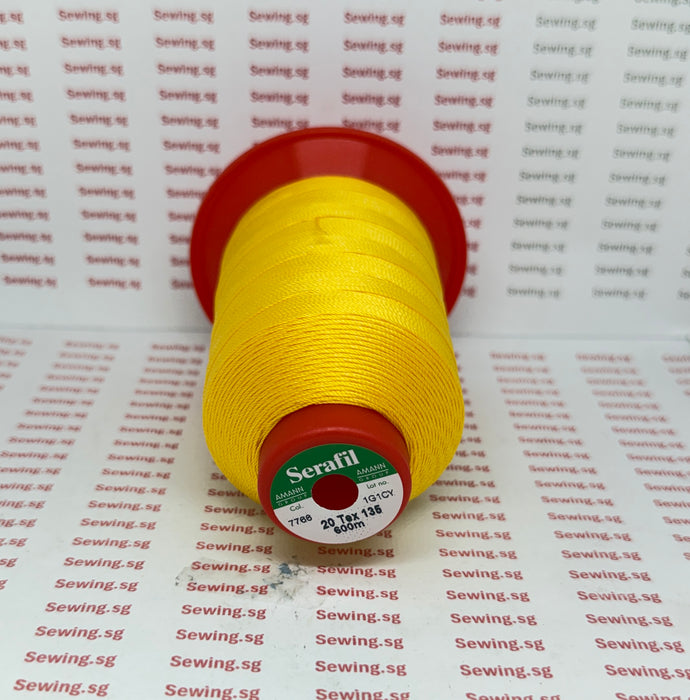 Serafil Yellow Sewing Thread - Color 7766, Size #20 for Shoes & Leather