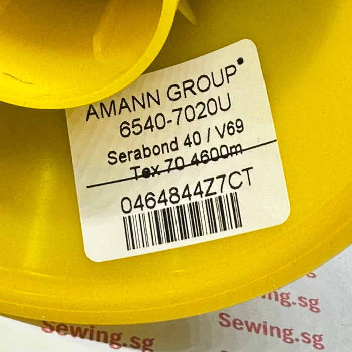 Size #40 (TEX 70 / V69) Serabond Bonded Polyester Thread, 7020U - Black.
