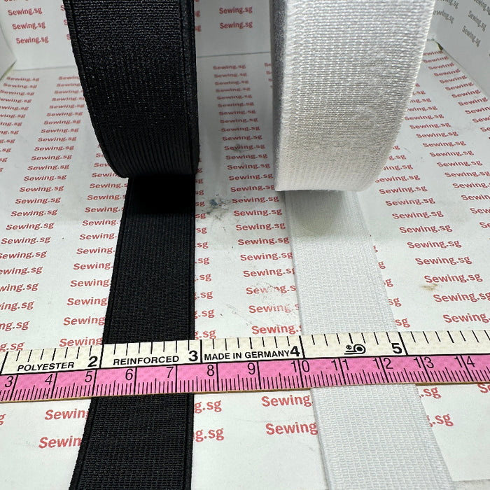 Elastic Band, 1.3mm thick, 1 inch or 25mm width, White or Black Color