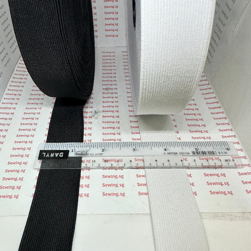 Elastic Band, 1.3mm thick, 1 1/4 inch or 31mm width, White or Black Color