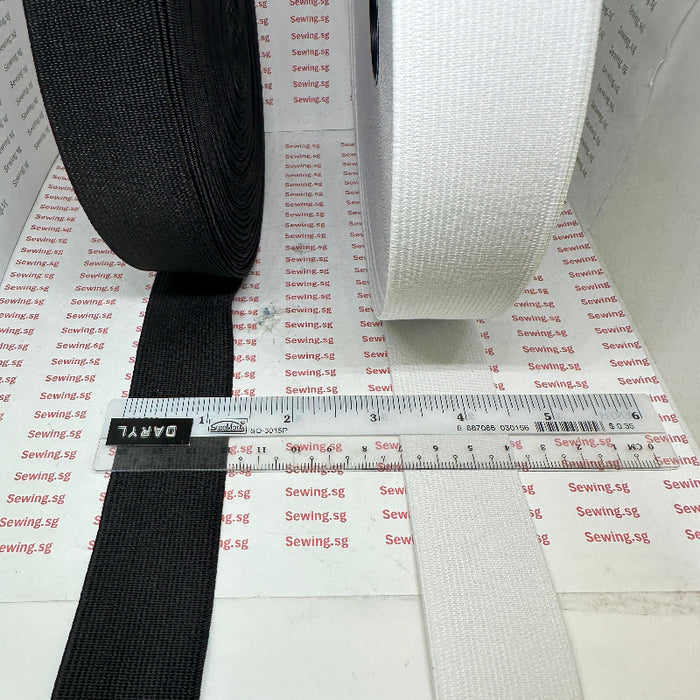 Elastic Band, 1.3mm thick, 1 1/4 inch or 31mm width, White or Black Color