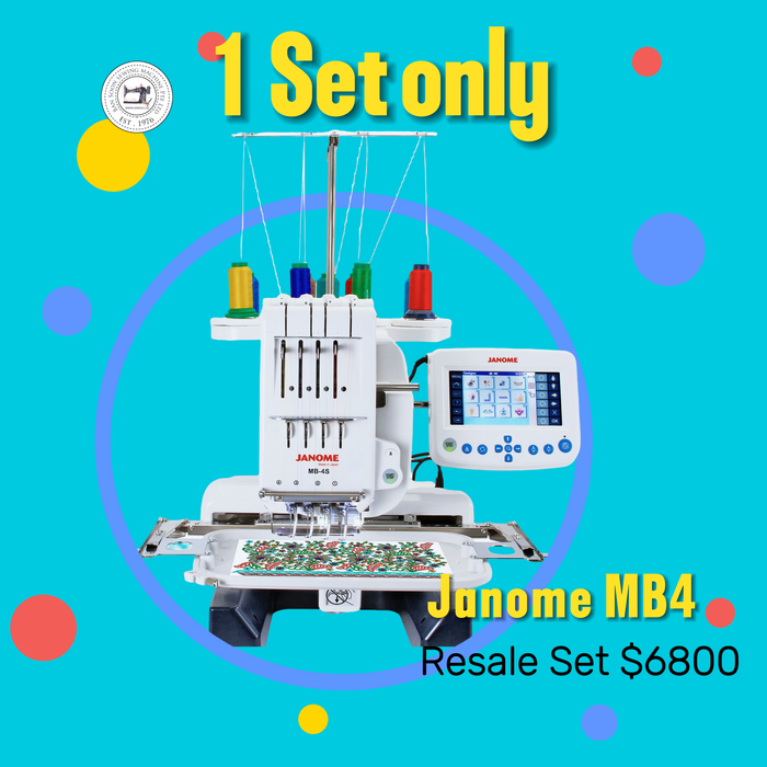 RESALE SET 1 SET Janome MB4 FourNeedles Embroidery Machine (Made in J