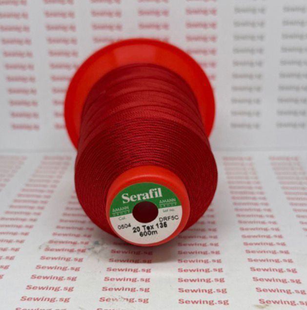 Serafil Threads - Red (Color Code 0504 - 600 Meter Size #20) - Threads for Shoes, Leather, Canvas and Upholstery Sewing
