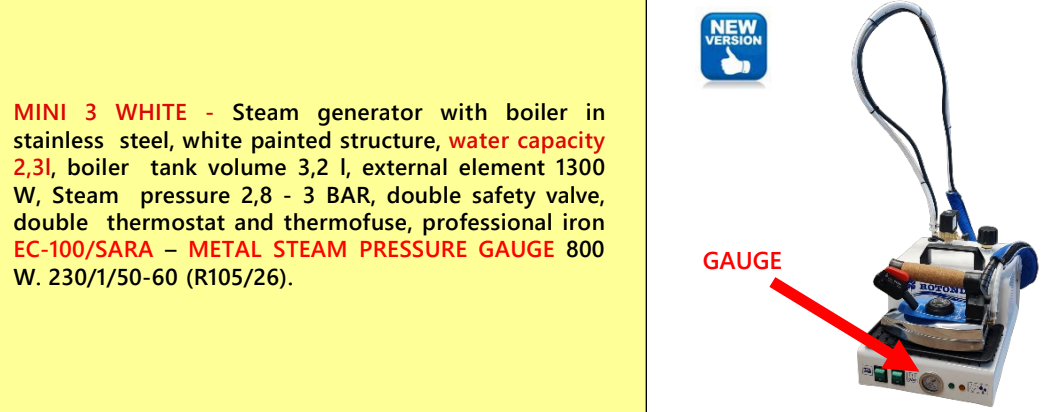 Steam Generator; ROTONDI Group Mini 3 (Product Number: R105)