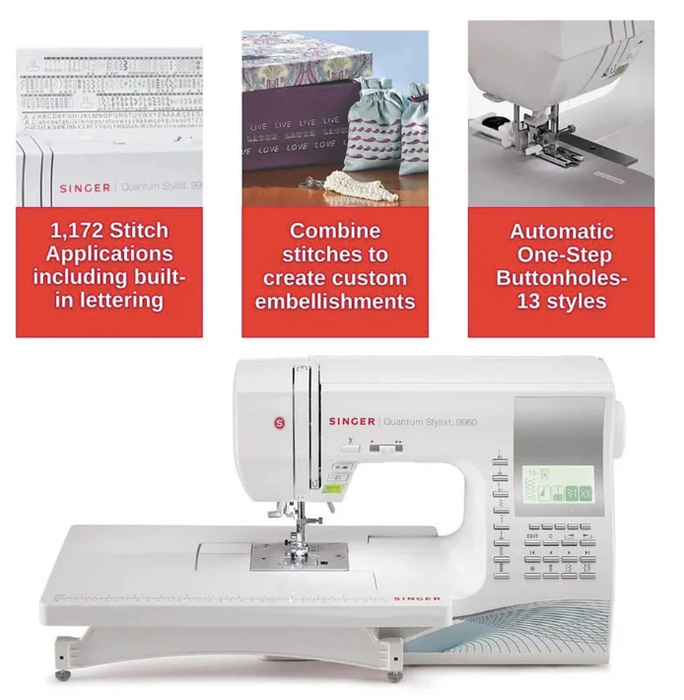 Singer 9960 Quantum Stylist BEST FOR CRAFTERS, Alterations, Beginners Quilter , Strong Machine