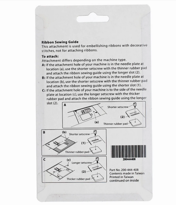 Ribbon Sewing Guide, Janome 200444408