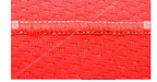 A closeup stitch sample of PEGASUS MX5203-A-02/223 Serger Overlock Machine, for inner wear seamless technology, Pressure Garments. 'M-stitch' technology developed by PEGASUS.