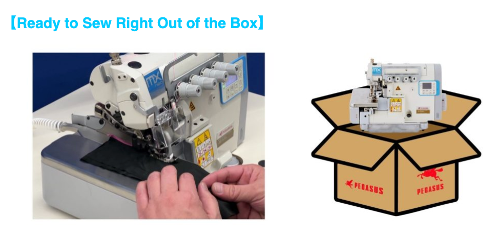 PEGASUS MX5203-A-02/223 Serger Overlock Machine, for inner wear seamless technology.  'M-stitch' technology developed by PEGASUS.