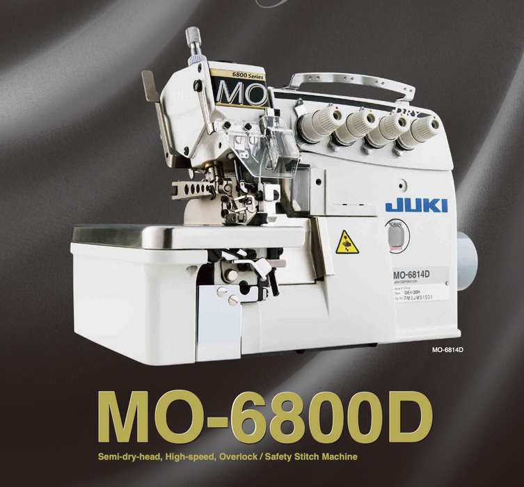 JUKI MO-6800D semi-dry head overlock sewing machine. MO6804D, 3-threads Overlocker, Most Popular, Best seller Model.