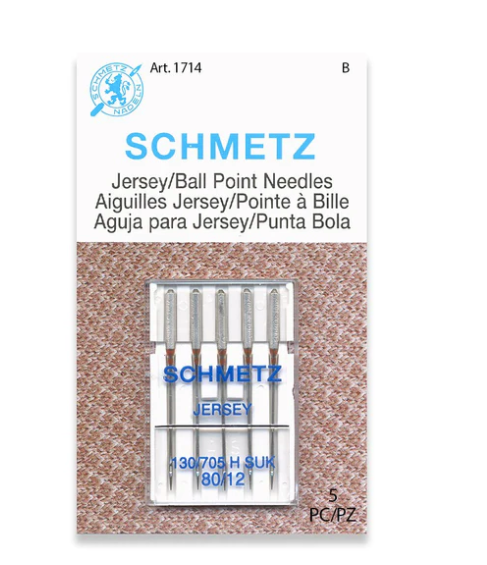 Schmetz Jersey Needles. A must use needles for stitching of Knitted fabric Medium ball point