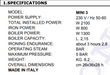 Technical Specs. Steam Generator | ROTONDI Group Mini 3 (Product Number: R105)