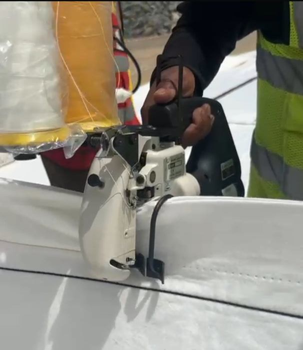 UNION SPECIAL 2200GA Portable Sewing Machine in Geotextile application.